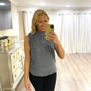 Grey High Neck Button Up‎ Tank 🤍